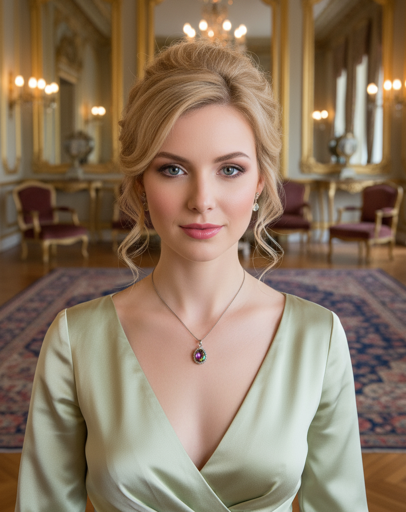 Pendentif en argent avec topaze traitée mystique nacrelune.com pendentif