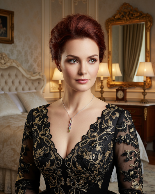 Pendentif argent et pierres semi précieuses taillées NACRELUNE pendentif