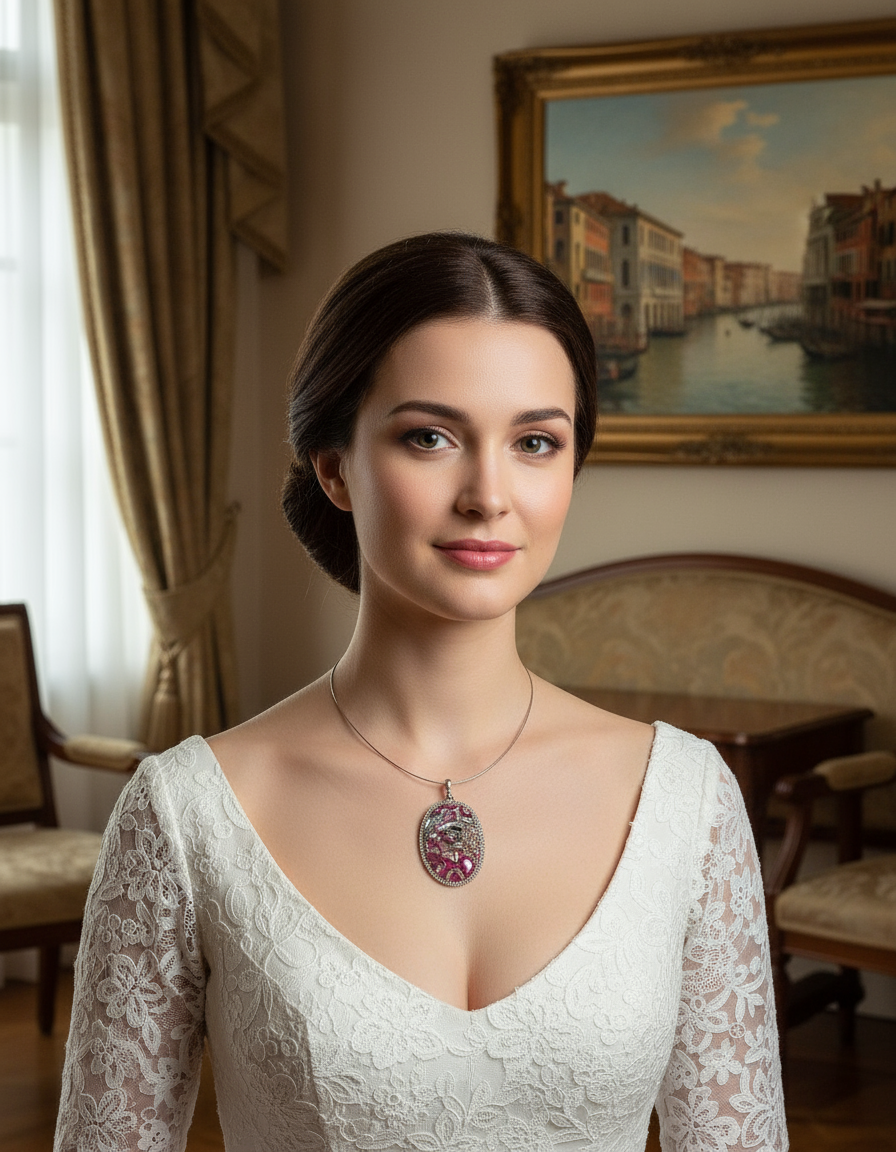 Pendentif en forme de masque, choisissez votre couleur NACRELUNE collier