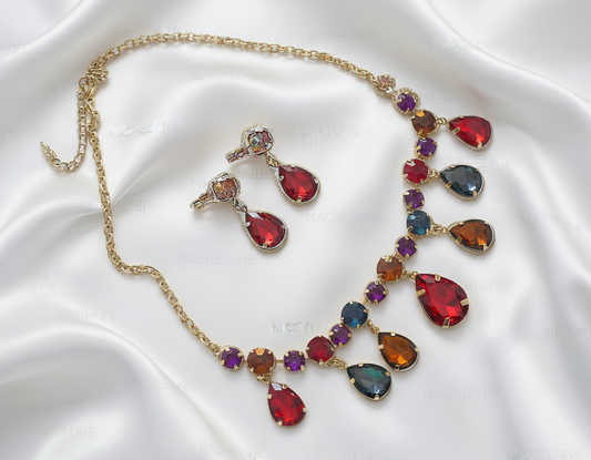 Parure en strass fantaisie multicolores NACRELUNE parure