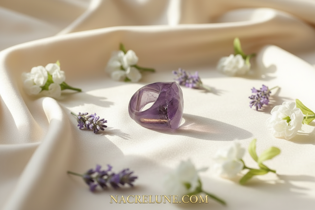 Bague en améthyste naturelle NACRELUNE Bague