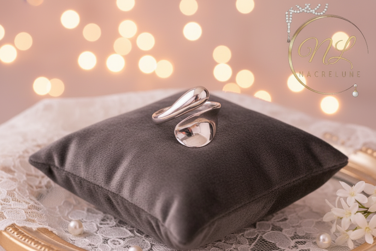 Bague en argent réglable NACRELUNE Bague