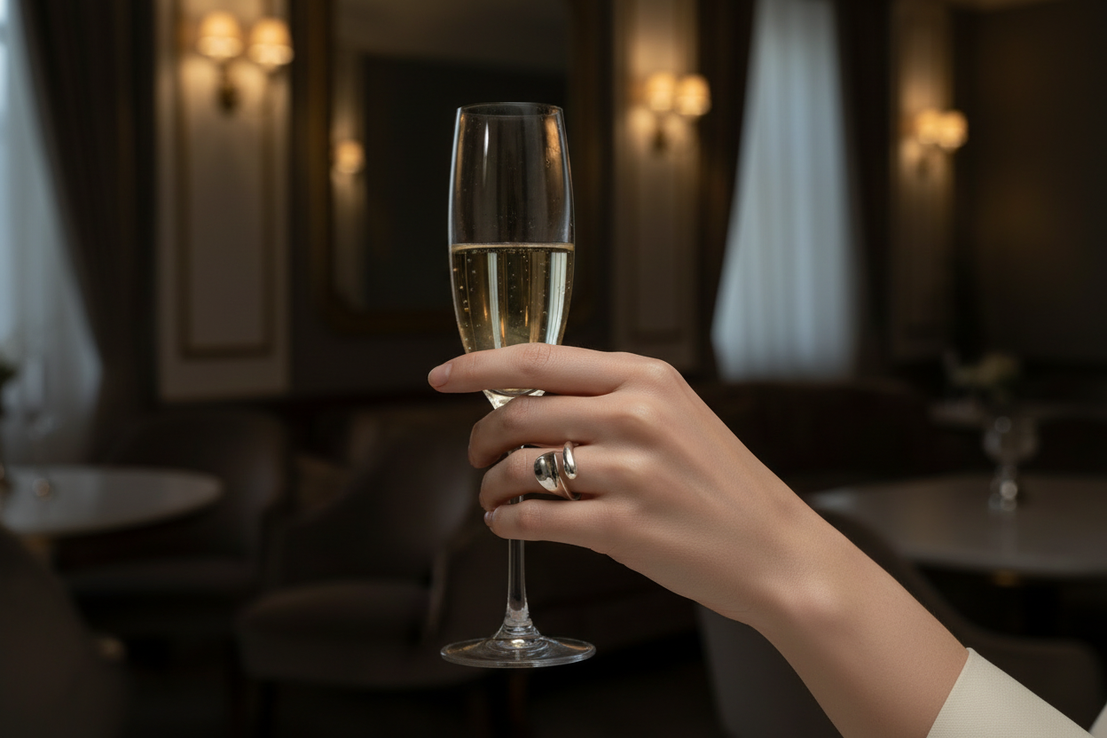 Bague en argent réglable NACRELUNE Bague