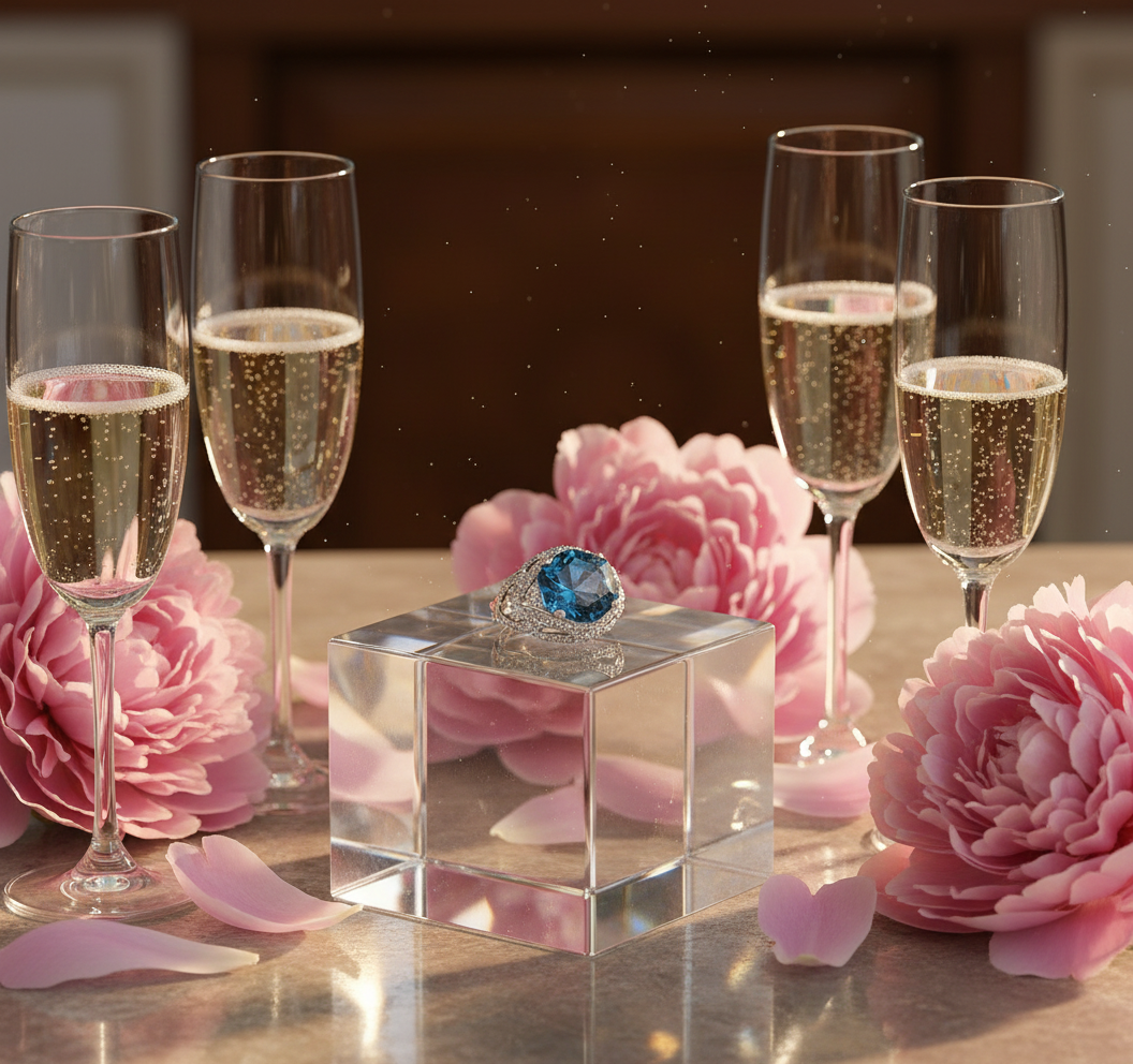 Bague argent avec topaze bleue NACRELUNE Bague