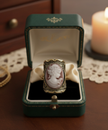 Bague fantaisie vieil or avec camée nacrelune.com Bague