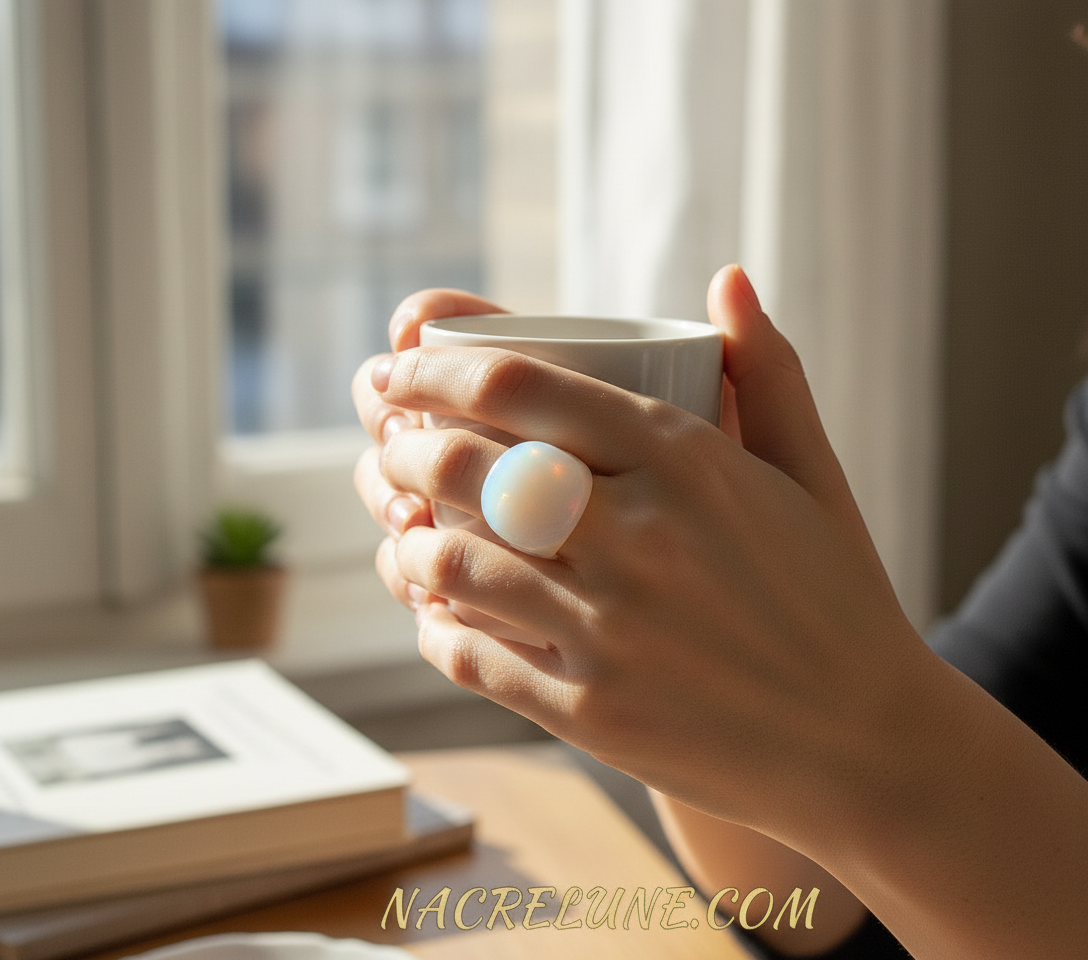 Bague en opalite naturelle NACRELUNE Bague