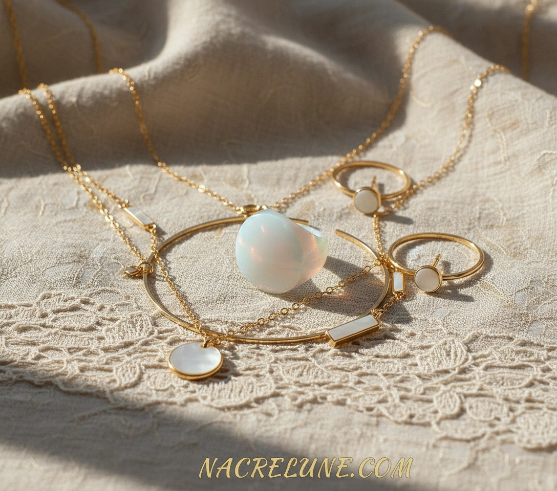 Bague en opalite naturelle NACRELUNE Bague