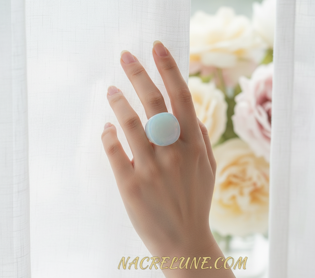 Bague en opalite naturelle nacrelune.com Bague