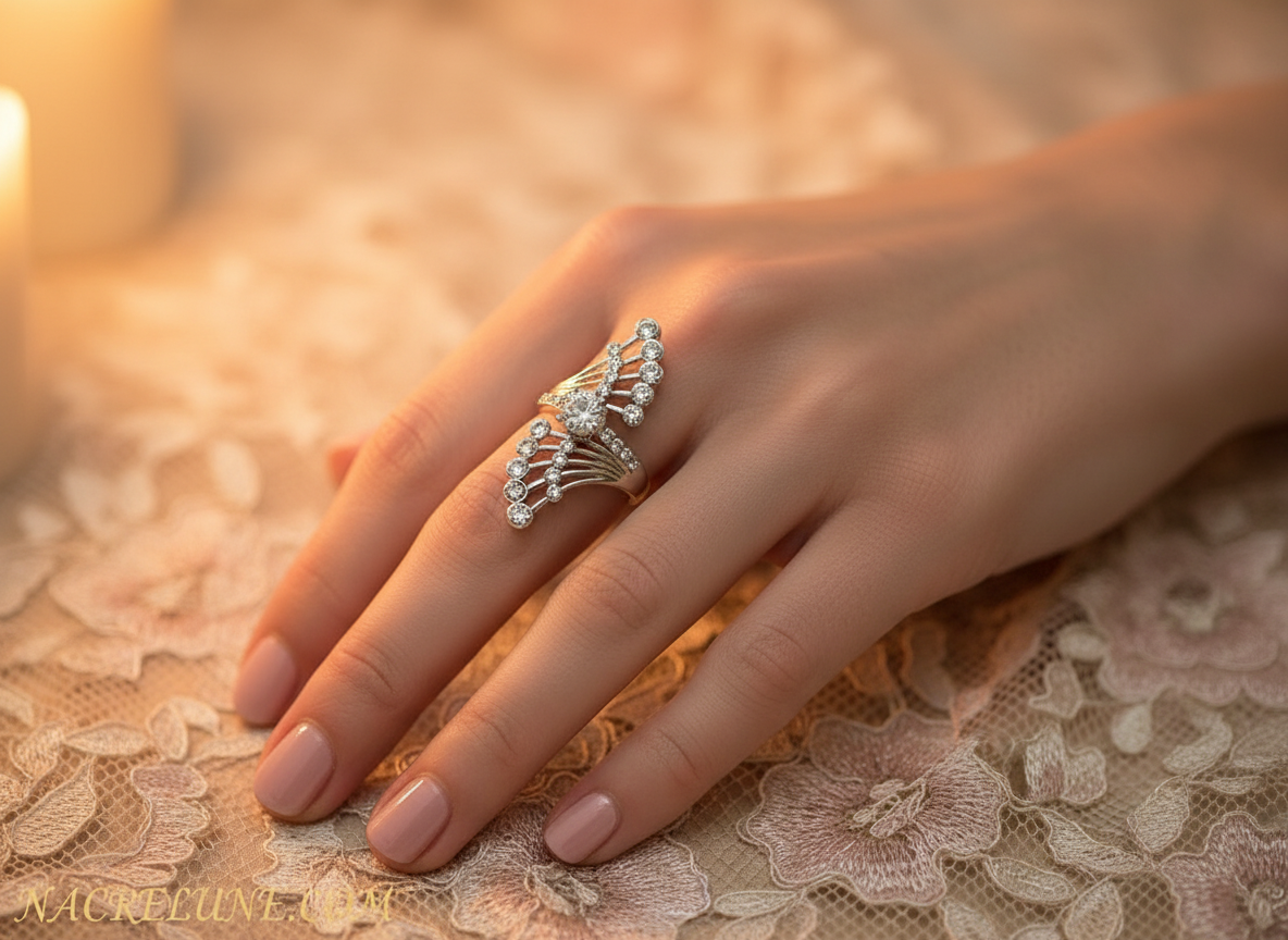 Bague fantaisie en strass NACRELUNE Bague