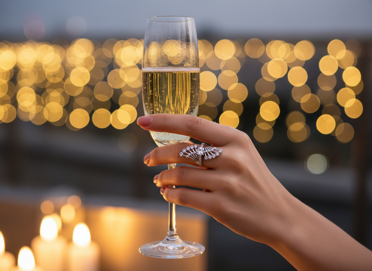 Bague fantaisie en strass NACRELUNE Bague