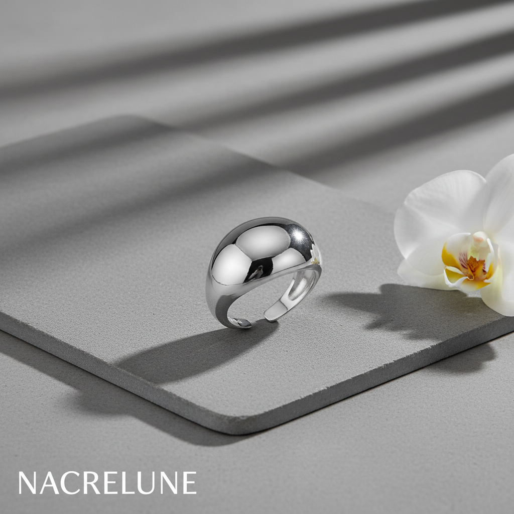 Bague Réglable en Argent véritable- Bijou Tendance Élégant et Ajustable nacrelune.com Bague
