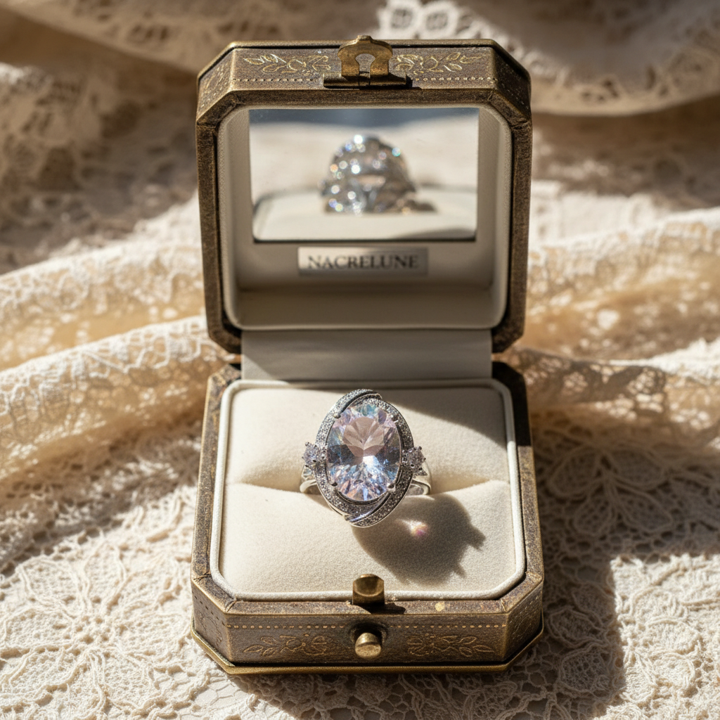 Bague argent 925 avec topaze traitée "mystique" arc en ciel nacrelune.com Bague