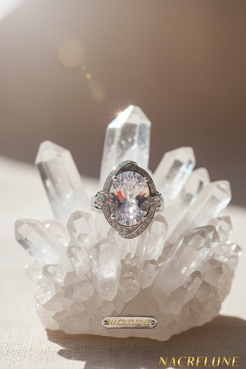Bague argent 925 avec topaze traitée "mystique" arc en ciel nacrelune.com Bague