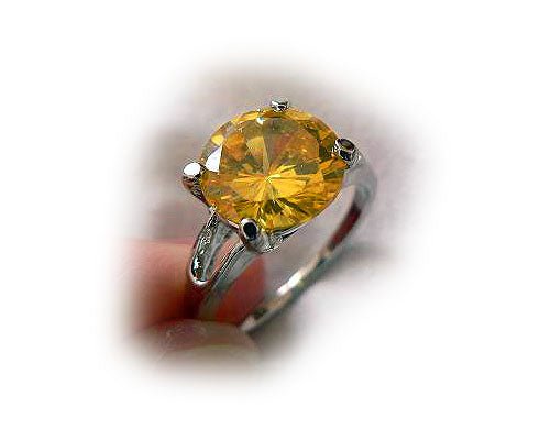 Bague zirconia (Jaune) BA12 - NACRELUNE