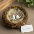 Boucles d'Oreilles Oiseaux en Résine - Bijoux Nature NACRELUNE Blanc nacrelune.com boucles d'oreille