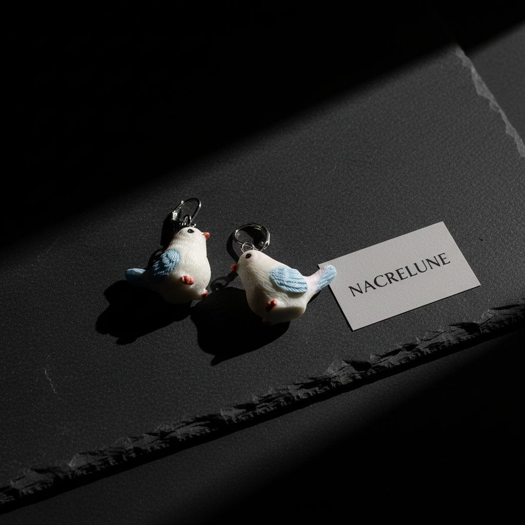 Boucles d'Oreilles Oiseaux en Résine - Bijoux Nature NACRELUNE nacrelune.com boucles d'oreille