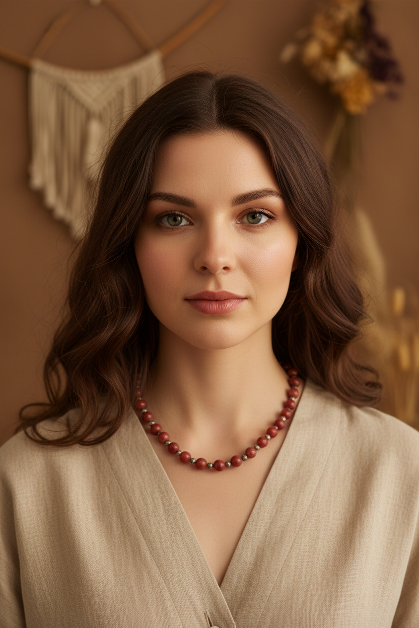 Collier en perles d’agate nacrelune.com collier