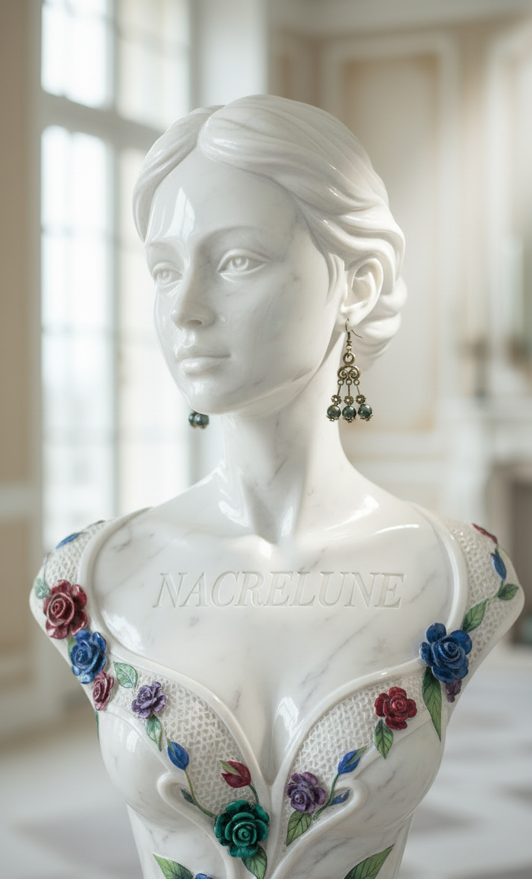 Boucles d'Oreille Perles de Nacre Noires aux Reflets Verts – Bijou Naturel Rare | NACRELUNE NACRELUNE boucles d'oreille