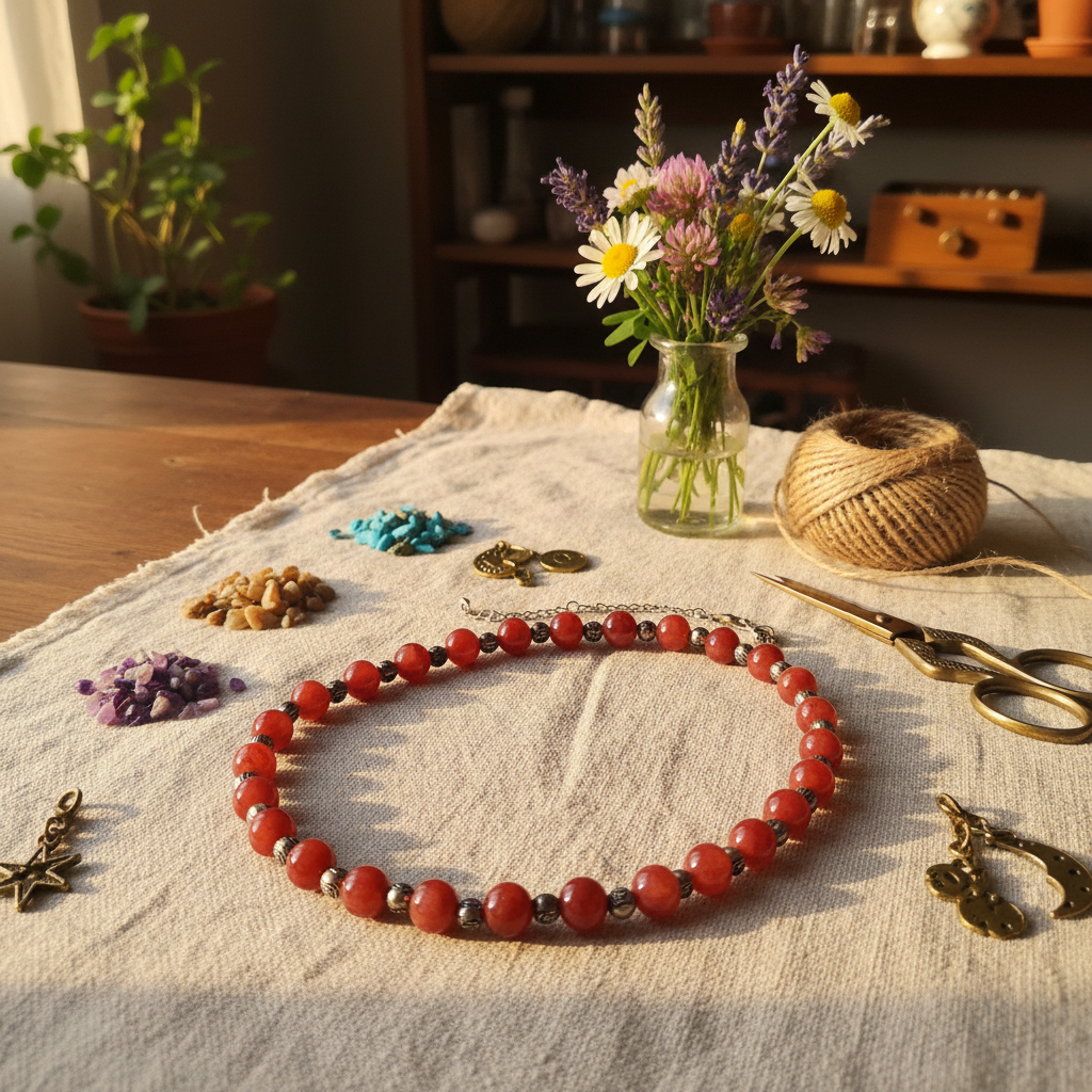 Collier en perles d’agate nacrelune.com collier