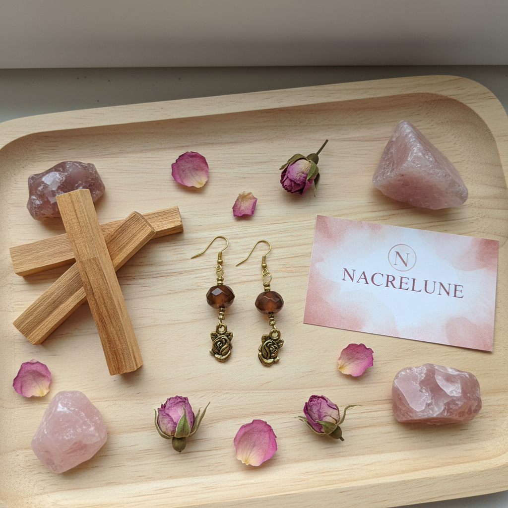 Boucles d'Oreilles Agate Naturelle nacrelune.com boucles d'oreille
