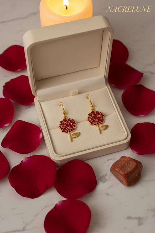 Boucles d'Oreille Arbre de Vie Rouge – Bijou Symbolique & Spirituel | NACRELUNE nacrelune.com boucles d'oreille
