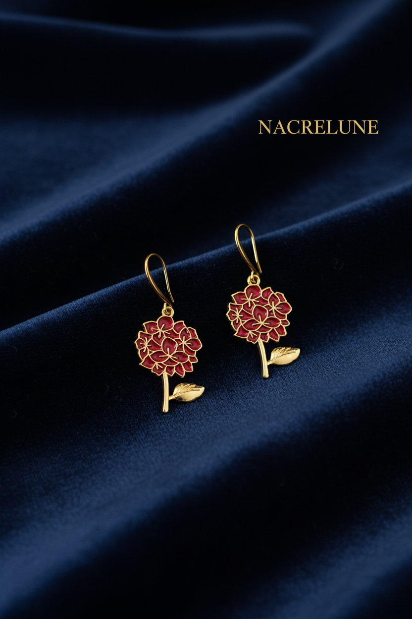 Boucles d'Oreille Arbre de Vie Rouge – Bijou Symbolique & Spirituel | NACRELUNE NACRELUNE Boucles d'oreille