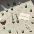 Boucles d'Oreilles Aventurine Pierre Naturelle Verte nacrelune.com boucles d'oreille