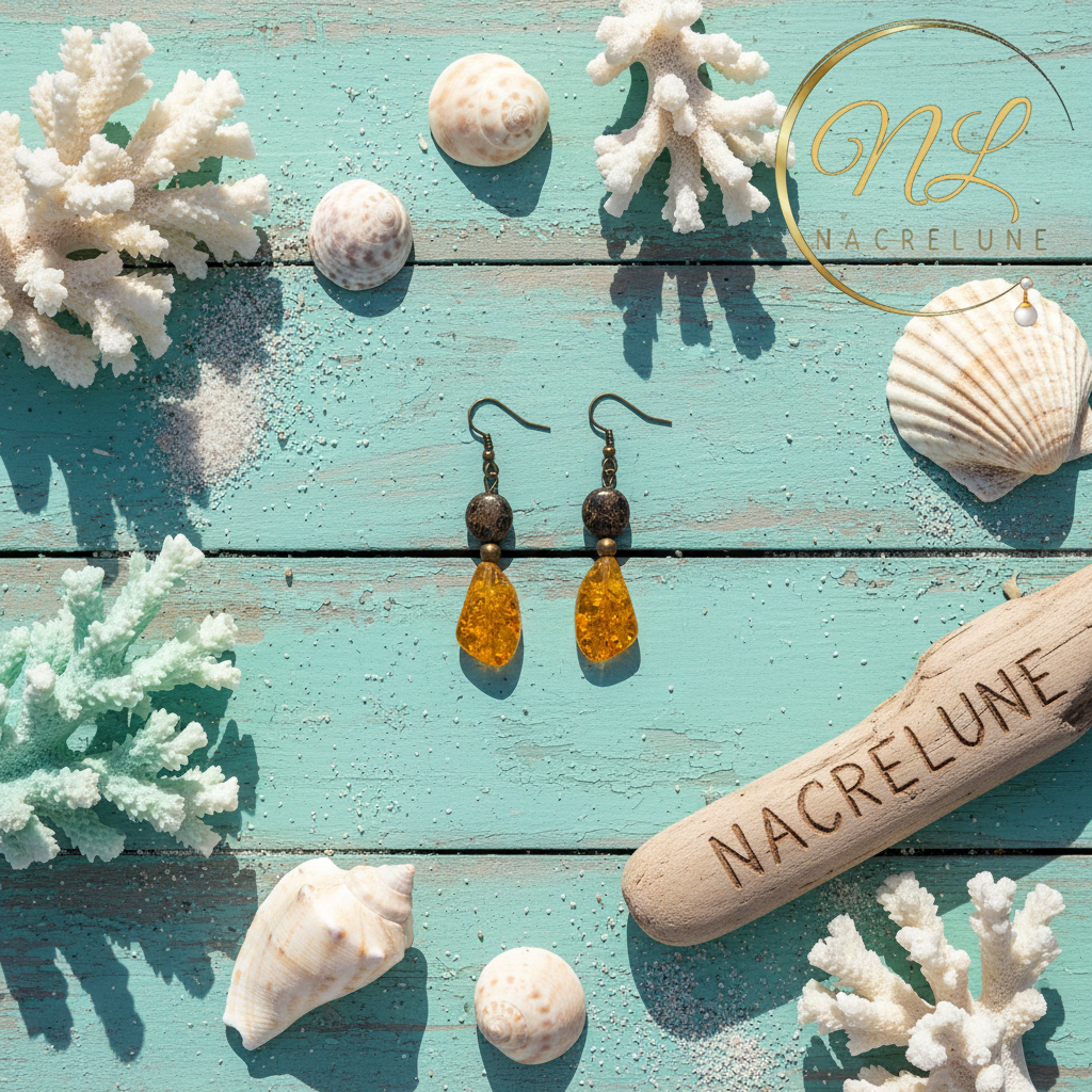 Boucles d’oreille tendance bohème nacrelune.com boucles d'oreille