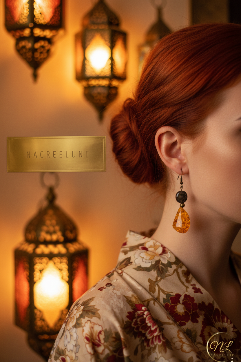 Boucles d’oreille tendance bohème nacrelune.com boucles d'oreille