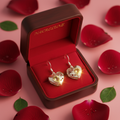 Boucles d’oreille en argent avec citrines en forme de coeur nacrelune.com boucles d'oreille