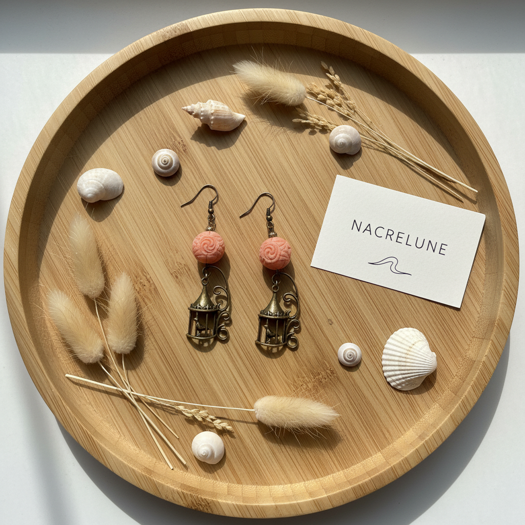 Boucles d'Oreilles Imitation Corail Rouge Élégant nacrelune.com boucles d'oreille