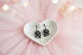 Boucles d’oreille en argent et marcassites en forme de rose nacrelune.com boucles d'oreille