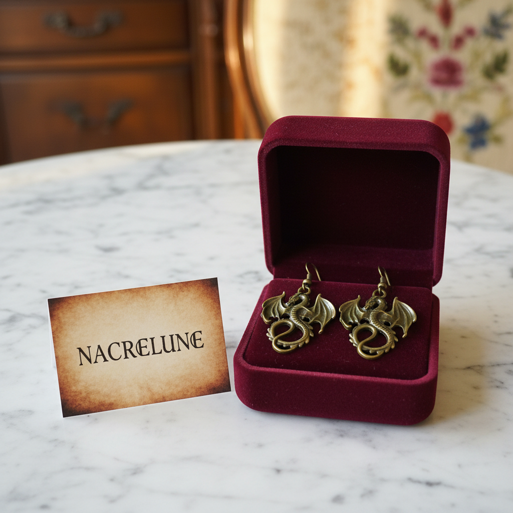 Boucles d'Oreilles Dragon nacrelune.com boucles d'oreille