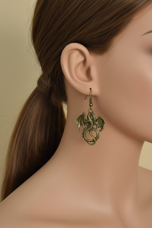 Boucles d'Oreilles Dragon nacrelune.com boucles d'oreille
