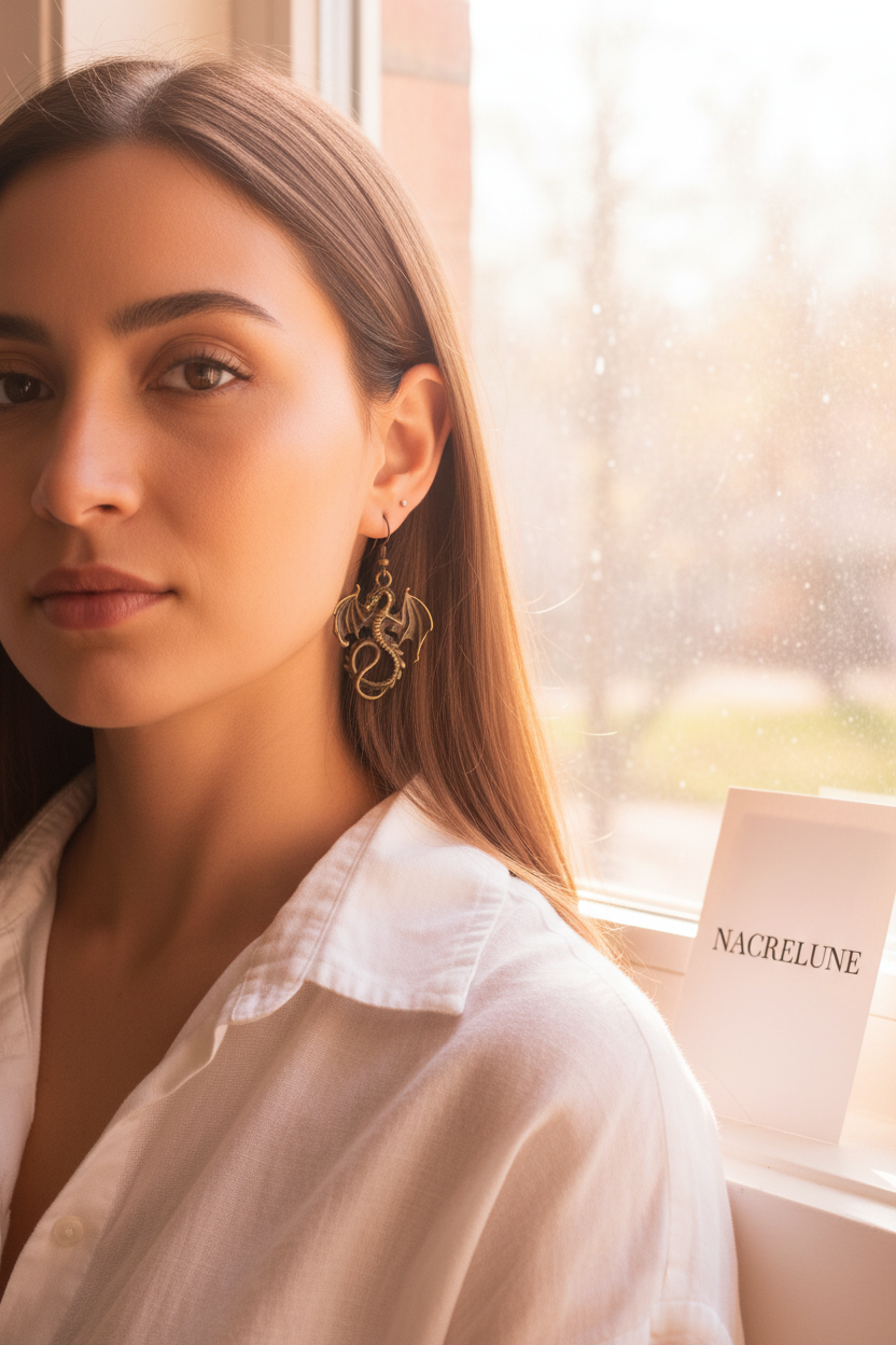 Boucles d'Oreilles Dragon nacrelune.com boucles d'oreille