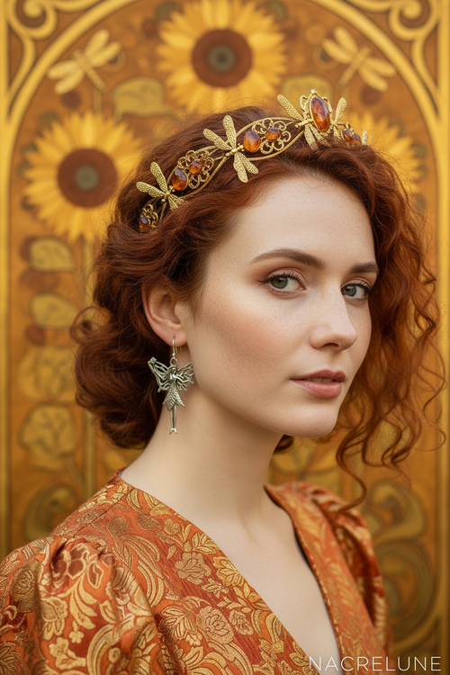 Boucles d'Oreille Fée Argentée Style Art Nouveau | Bijou Féerique – Nacrelune NACRELUNE boucles d'oreille