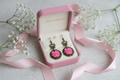 Boucles d’oreille romantiques avec fleurs roses nacrelune.com boucles d'oreille
