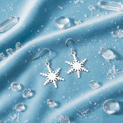 Boucles d'oreilles en argent 925 en forme de flocon nacrelune.com boucles d'oreille