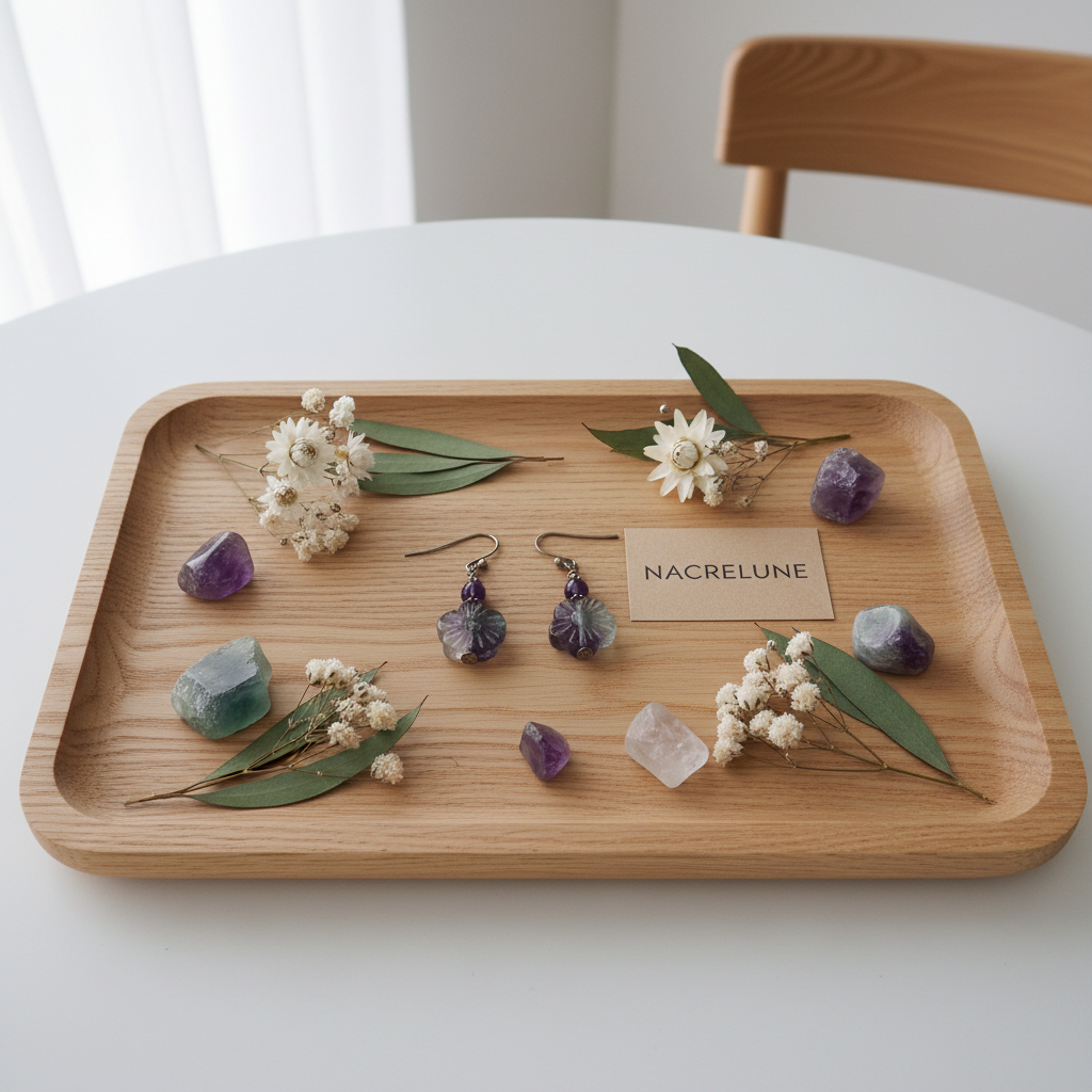 Boucles d'Oreilles Fluorine Pierre Naturelle Multicolore nacrelune.com boucles d'oreille