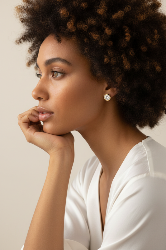 Boucles d’oreille imitation diamant NACRELUNE boucles d'oreille