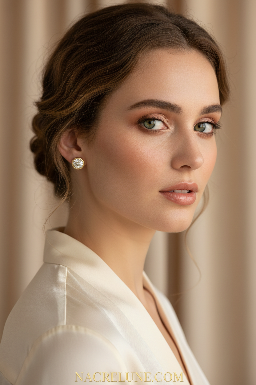 Boucles d’oreille imitation diamant nacrelune.com boucles d'oreille