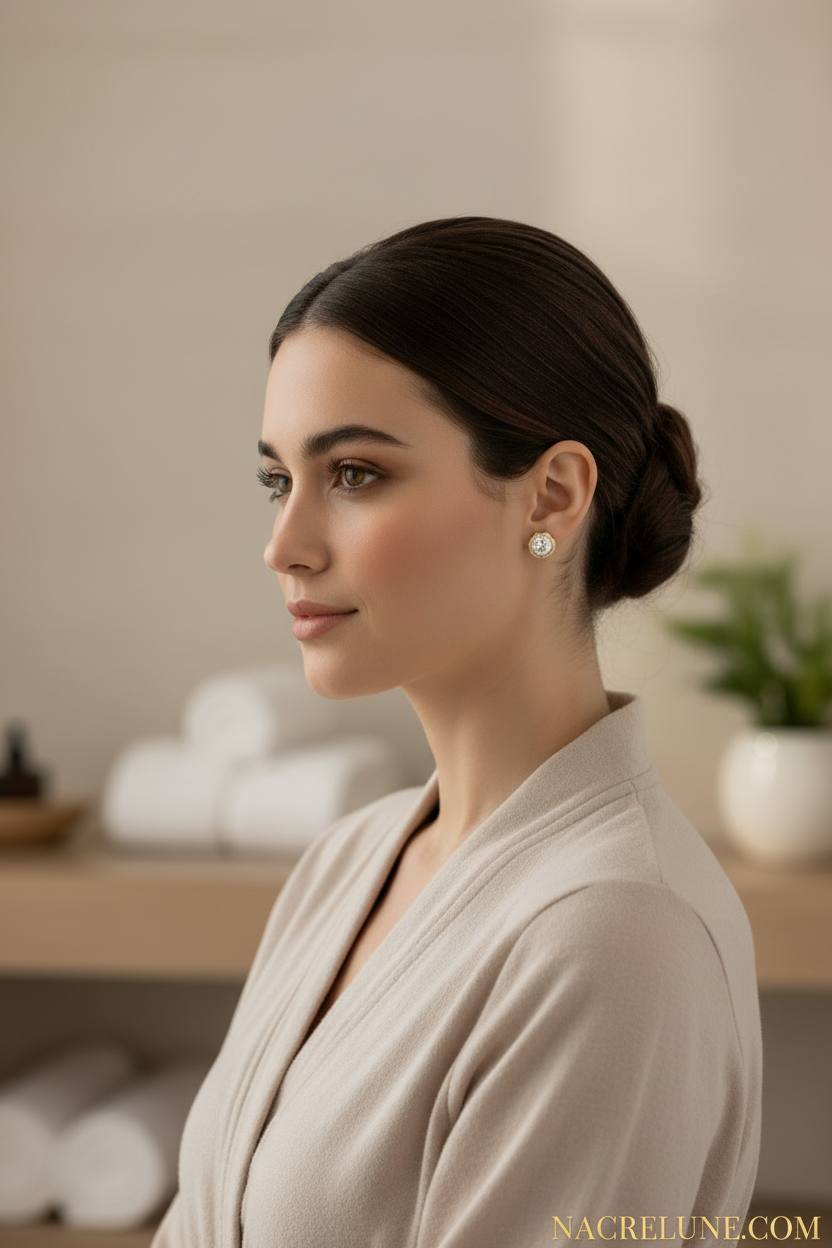 Boucles d’oreille imitation diamant nacrelune.com boucles d'oreille