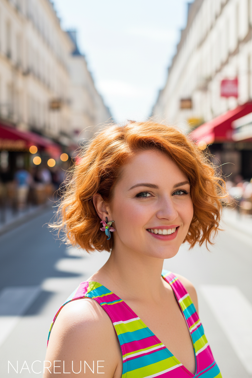 Boucles d'Oreille Fleurs en Émail Multicolore – Bijou Fantaisie Coloré | NACRELUNE NACRELUNE Boucles d'oreille