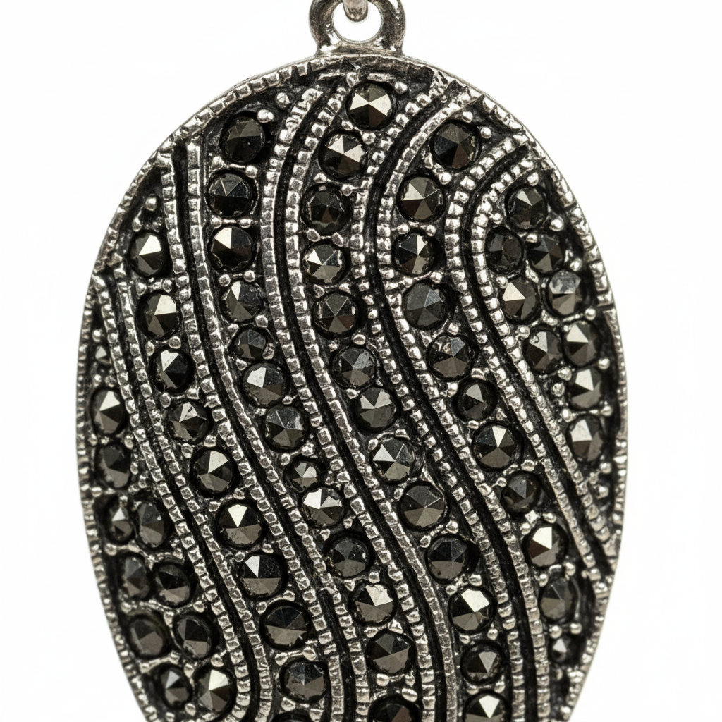 Boucles d’oreille en marcassites nacrelune.com boucles d'oreille