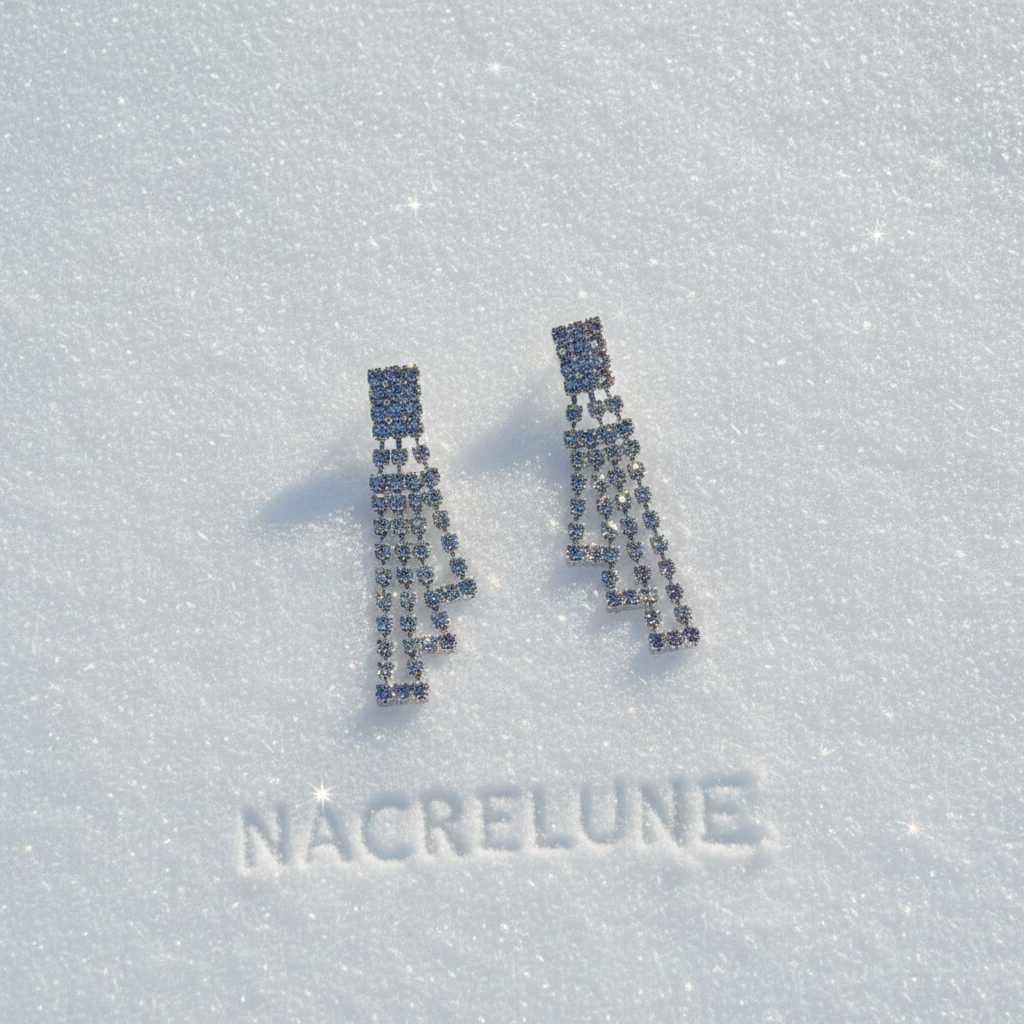 longues boucles d'oreille en strass en dégradé nacrelune.com boucles d'oreille