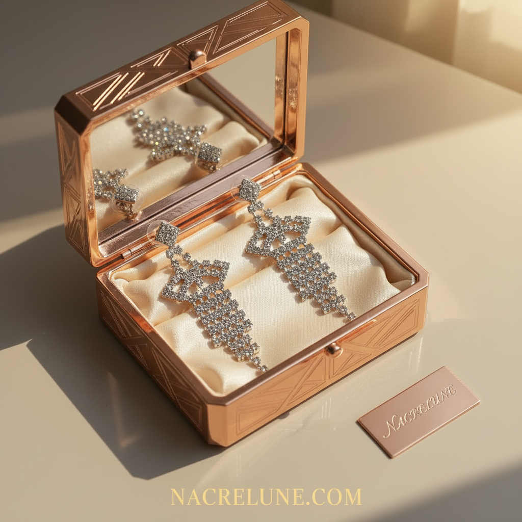 longues boucles d'oreille en strass forme pagode nacrelune.com boucles d'oreille