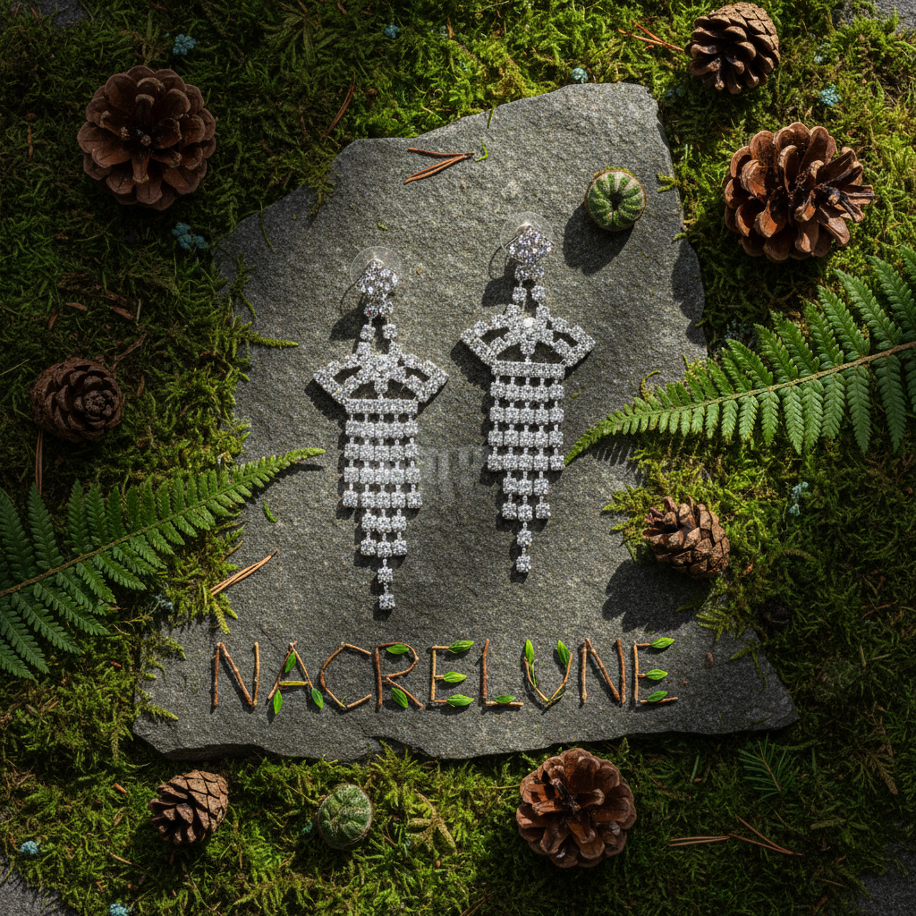 longues boucles d'oreille en strass forme pagode nacrelune.com boucles d'oreille