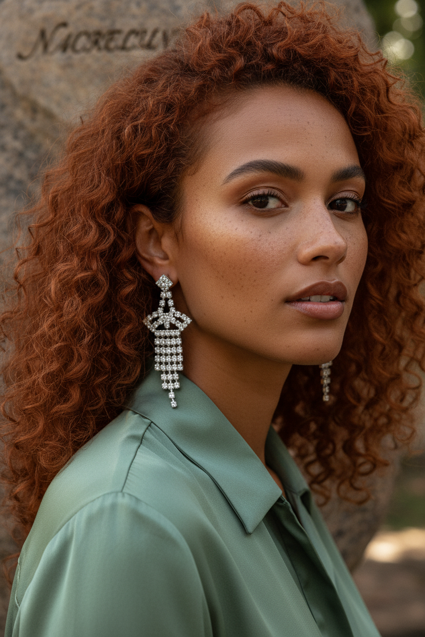 longues boucles d'oreille en strass forme pagode nacrelune.com boucles d'oreille