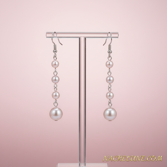 Boucles d’oreille en perles roses NACRELUNE boucles d'oreille