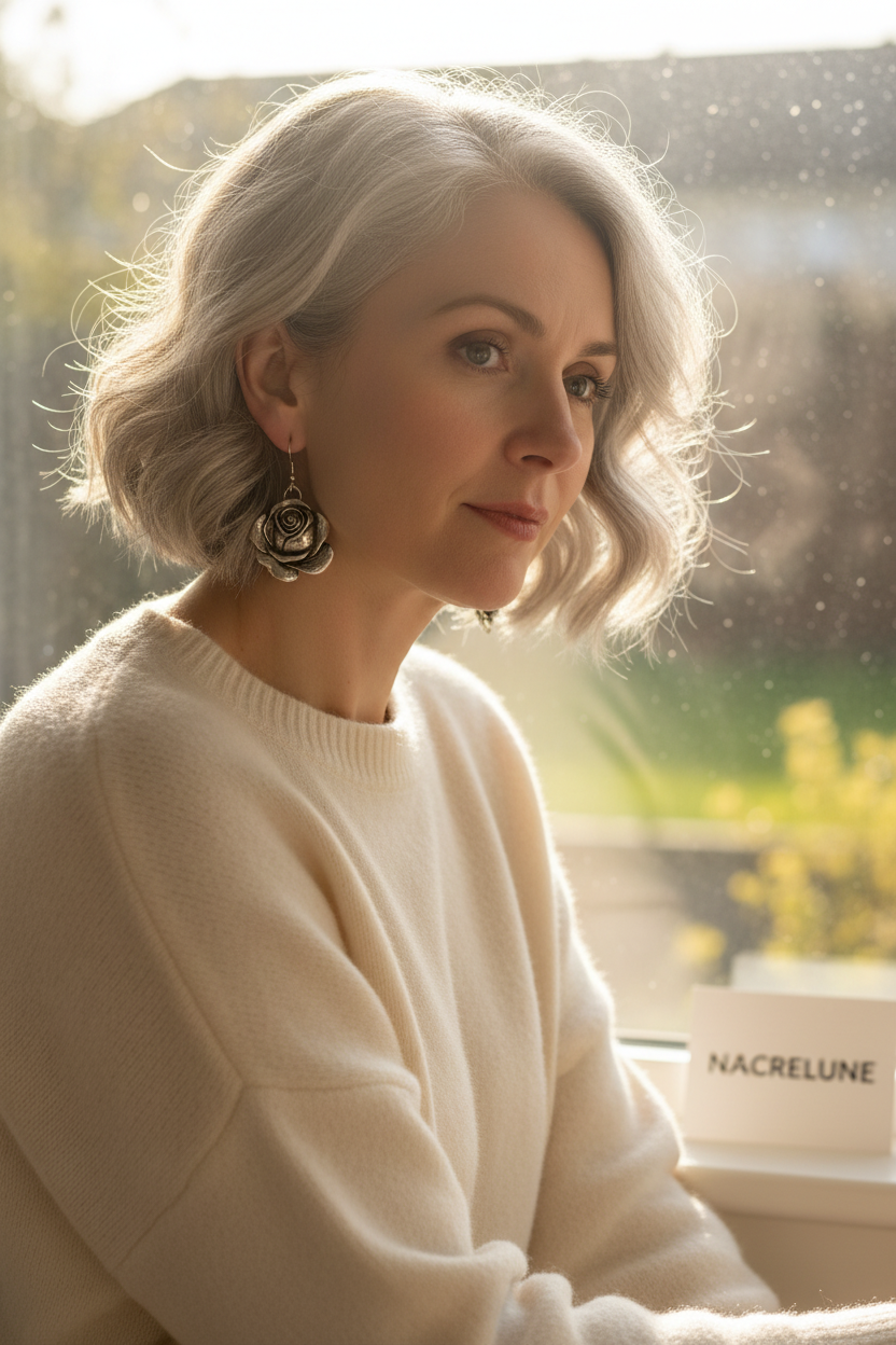 Boucles d'Oreilles Rose nacrelune.com boucles d'oreille